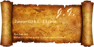 Javorszki Ilona névjegykártya